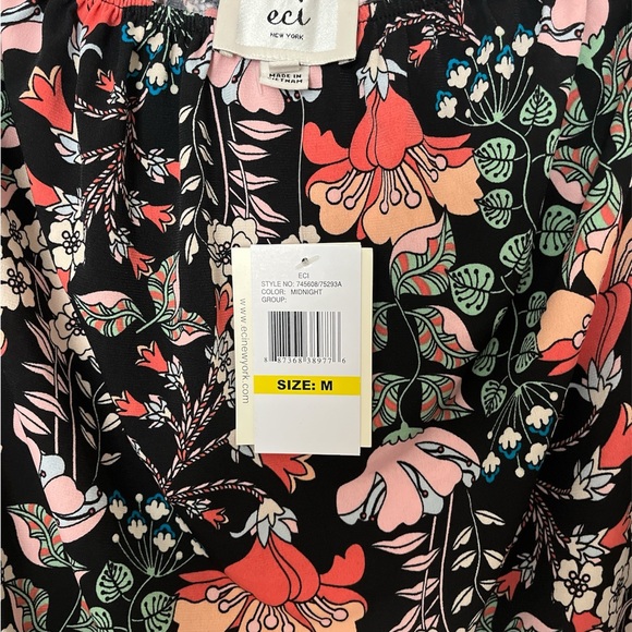 ECI Pink Bell Cold Shoulder Sleeve Ruffled Blouse - Picture 3 of 3